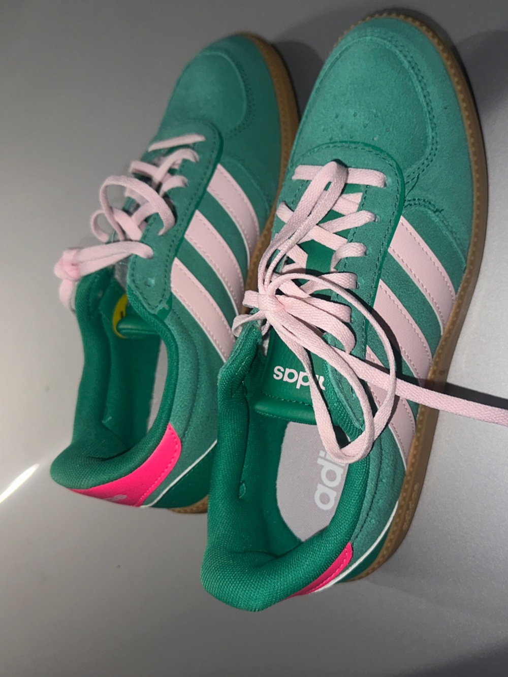 adidas Women’s Teal & Pink Suede Low-Top Sneakers